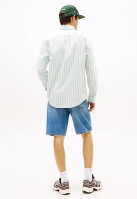 CAMISA OXFORD DE RAYAS REGULAR FIT BAHAMA GREEN ST