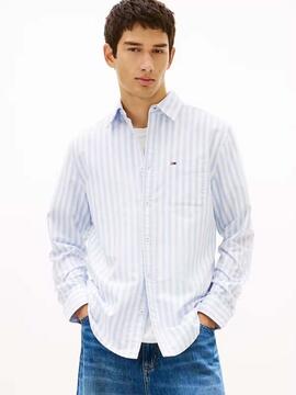 CAMISA OXFORD DE RAYAS REGULAR FIT BLUE TWILIGHT STRIPE