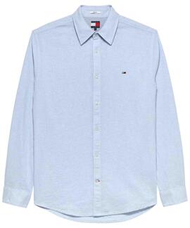 CAMISA DE MEZCLA DE LINO REGULAR FIT SWEET BLUE