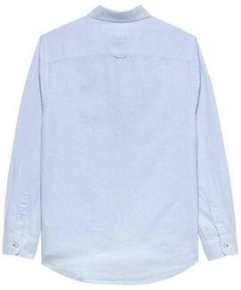 CAMISA DE MEZCLA DE LINO REGULAR FIT SWEET BLUE
