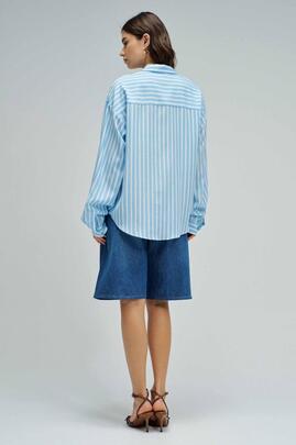 CAMISA LIGHTDENIM LOOSE FIT RAYAS AZULES