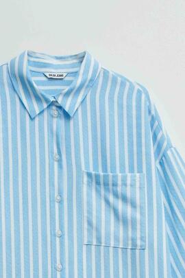 CAMISA LIGHTDENIM LOOSE FIT RAYAS AZULES