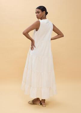 VESTIDO VOLANTES LORO CRUDO-MULTICOLOR