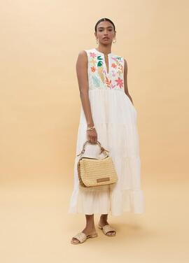 VESTIDO VOLANTES LORO CRUDO-MULTICOLOR