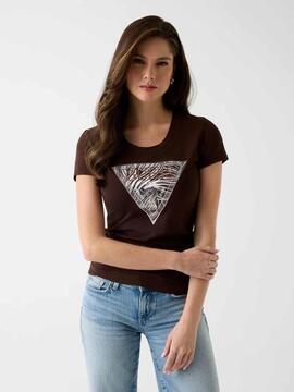CAMISETA ZEBRA TRIANGLE SLIM FIT REGAL BROWN MARRÓN