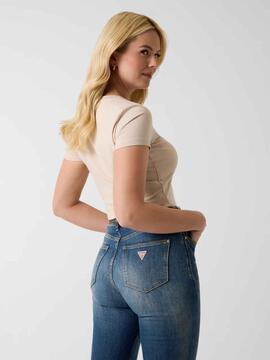 CAMISETA ZEBRA TRIANGLE SLIM FIT PEARL OYSTER BEIG