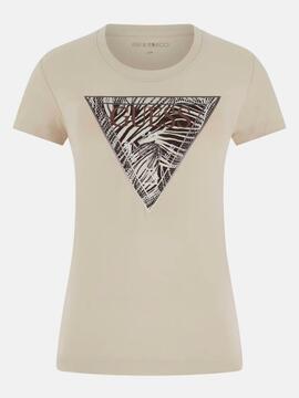 CAMISETA ZEBRA TRIANGLE SLIM FIT PEARL OYSTER BEIG
