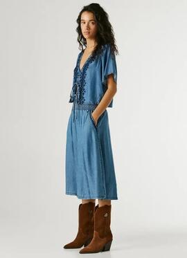 CORINA TENCEL SKIRT 551 BLUE