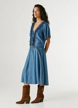 CORINA TENCEL SKIRT 551 BLUE