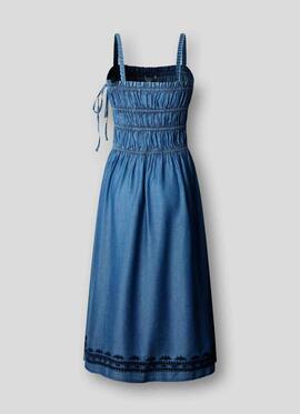VESTIDO LARGO DE TIRANTES CASS TENCEL 551 BLUE