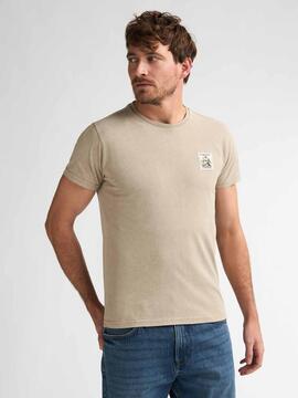 CAMISETA CON LOGO MINERAL REGULAR FIT LIGHT TAN