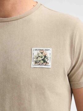CAMISETA CON LOGO MINERAL REGULAR FIT LIGHT TAN