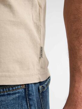 CAMISETA CON LOGO MINERAL REGULAR FIT LIGHT TAN