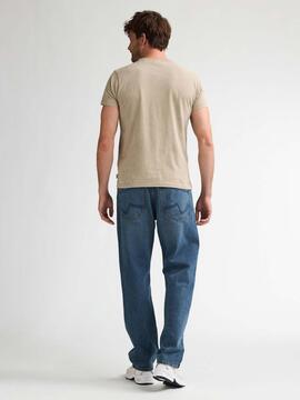 CAMISETA CON LOGO MINERAL REGULAR FIT LIGHT TAN