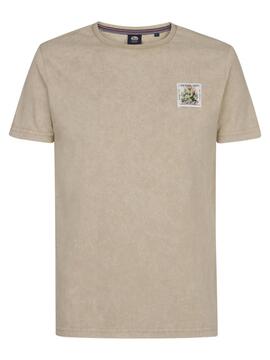 CAMISETA CON LOGO MINERAL REGULAR FIT LIGHT TAN