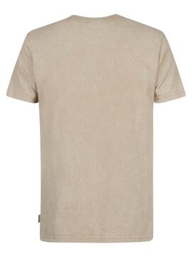 CAMISETA CON LOGO MINERAL REGULAR FIT LIGHT TAN