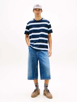 CAMISETA MANGA CORTA RELAXED FIT DE RAYAS SWEET BLUE STRIPE