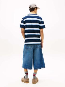 CAMISETA MANGA CORTA RELAXED FIT DE RAYAS SWEET BLUE STRIPE