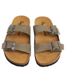 SANDALIAS DE MUJER OBAN SUEDE W 951 TAUPE BEIGE