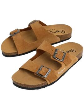 SANDALIAS DE MUJER OBAN SUEDE W 879 COGNAC BROWN