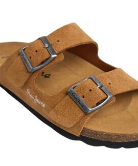 SANDALIAS DE MUJER OBAN SUEDE W 879 COGNAC BROWN