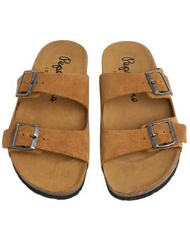 SANDALIAS DE MUJER OBAN SUEDE W 879 COGNAC BROWN