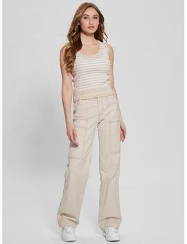 TOP MARTI TANK STRIPE RIB SLIM FIT PEARL OYSTER MULTI