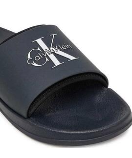 CHANCLAS CK RUBBER NEOPRENE BLACK / BRIGHT WHITE