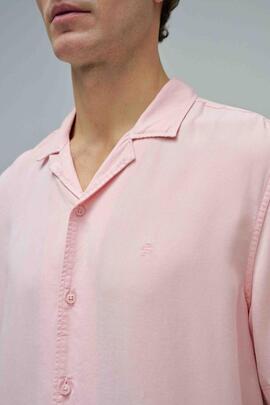 CAMISA MANGA CORTA EN DENIM LIGERO LYOCELL ROSA