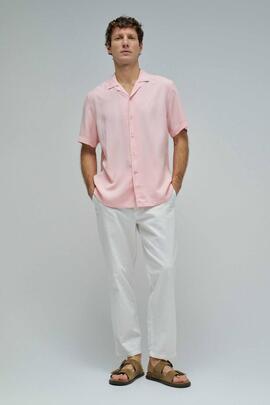 CAMISA MANGA CORTA EN DENIM LIGERO LYOCELL ROSA
