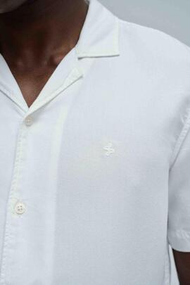CAMISA MANGA CORTA EN DENIM LIGERO LYOCELL BLANCO
