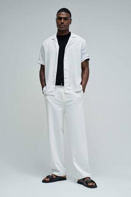 CAMISA MANGA CORTA EN DENIM LIGERO LYOCELL BLANCO