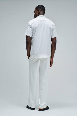 CAMISA MANGA CORTA EN DENIM LIGERO LYOCELL BLANCO