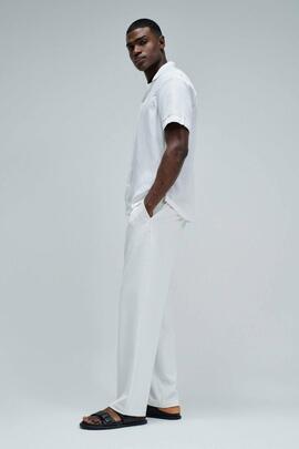 CAMISA MANGA CORTA EN DENIM LIGERO LYOCELL BLANCO