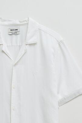 CAMISA MANGA CORTA EN DENIM LIGERO LYOCELL BLANCO