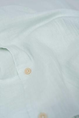 CAMISA MANGA CORTA TEXTURIZADA DE ALGODÓN CON EFECTO LINO BL