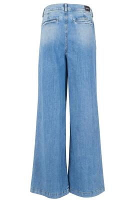 PANTALÓN VAQUERO BOLSO CHINO WIDE LEG MID STONE WASH