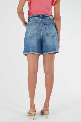 PANTALÓN VAQUERO CORTO CON LYOCELL MID WASH STONE