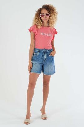 PANTALÓN VAQUERO CORTO CON LYOCELL MID WASH STONE