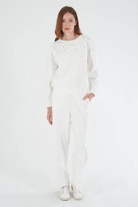 SUDADERA DE MUJER CON APLIQUES DE PEDRERÍA COLOR B