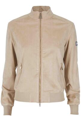 CAZADORA DE MUJER EFECTO ANTE COLOR BEIGE