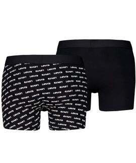 PACK DE 2 CALZONCILLOS BOXER BRIEF LEVI'S® MEN LOGO AOP BLAC