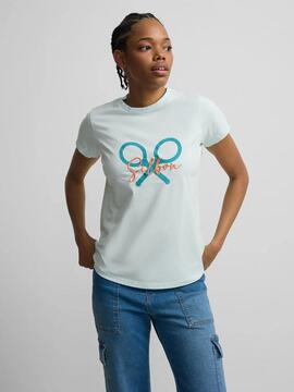 CAMISETA WOMAN CLÁSICA RAQUETA VERDE AGUA