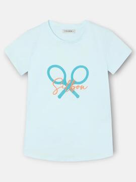 CAMISETA WOMAN CLÁSICA RAQUETA VERDE AGUA