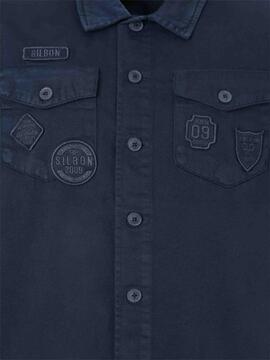 SOBRECAMISA PARCHES AZUL MARINO