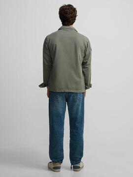 SOBRECAMISA PARCHES VERDE CAQUI