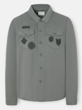SOBRECAMISA PARCHES VERDE CAQUI