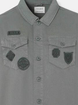 SOBRECAMISA PARCHES VERDE CAQUI