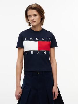 CAMISETA FLAG CON LOGO DE TOMMY REGULAR FIT DARK NIGHT NAVY