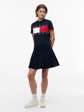 CAMISETA FLAG CON LOGO DE TOMMY REGULAR FIT DARK NIGHT NAVY